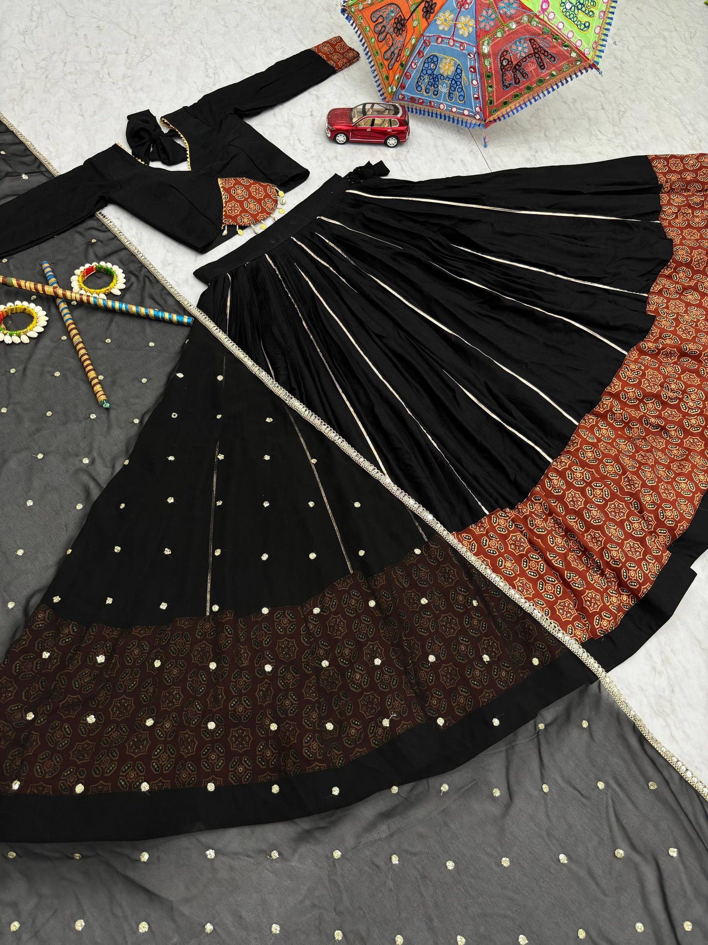 Navratri Special Pure Cotton Lehenga Choli  single available wholesale