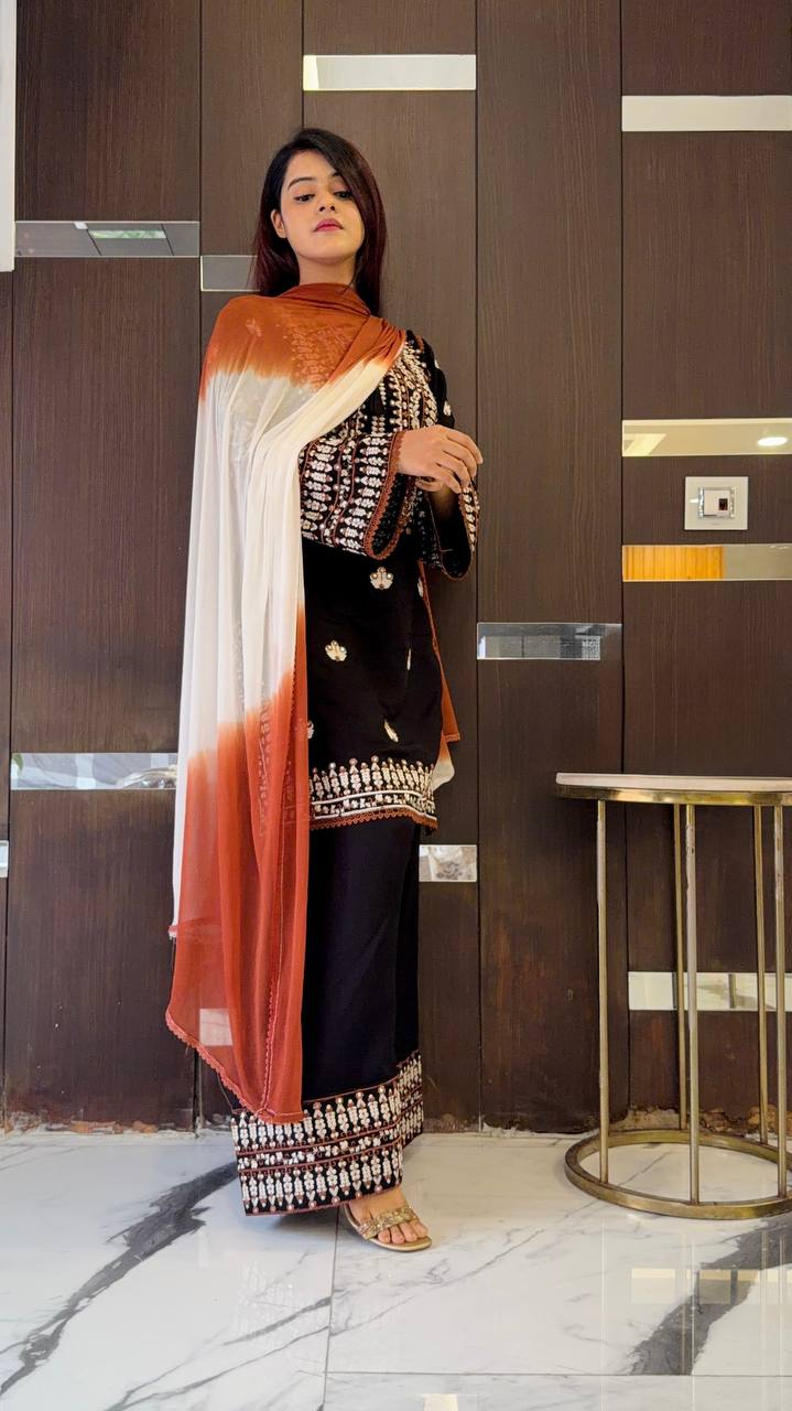 New Collection in Heavy Georgette With Full Heavy Embroidery Sequence Work