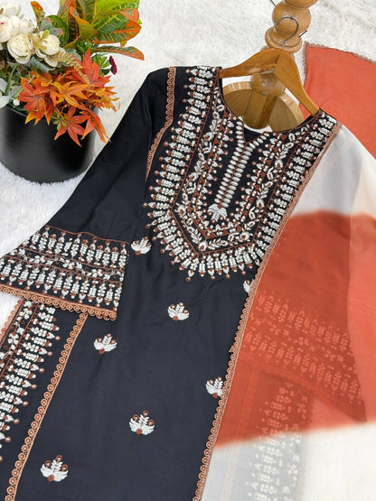 New Collection in Heavy Georgette With Full Heavy Embroidery Sequence Work