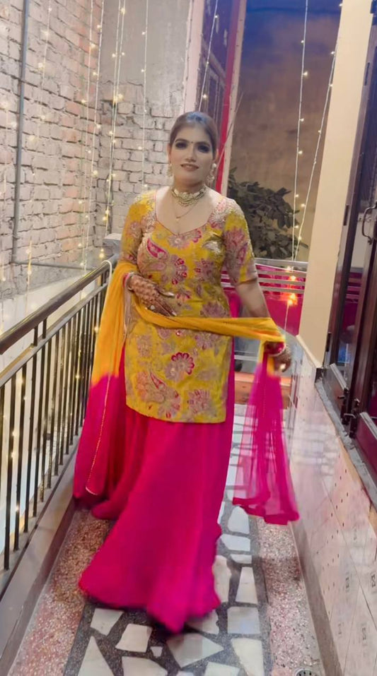 Top Lehenga  Natural Crep Silk Sleeve