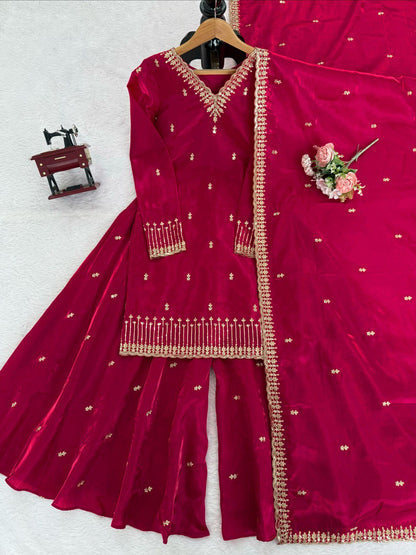 Designer Palzoo Set – Elegant Ethnic Wear ✨ 🎀 Crafted in Classy Tones with Premium Fabric & Detailing