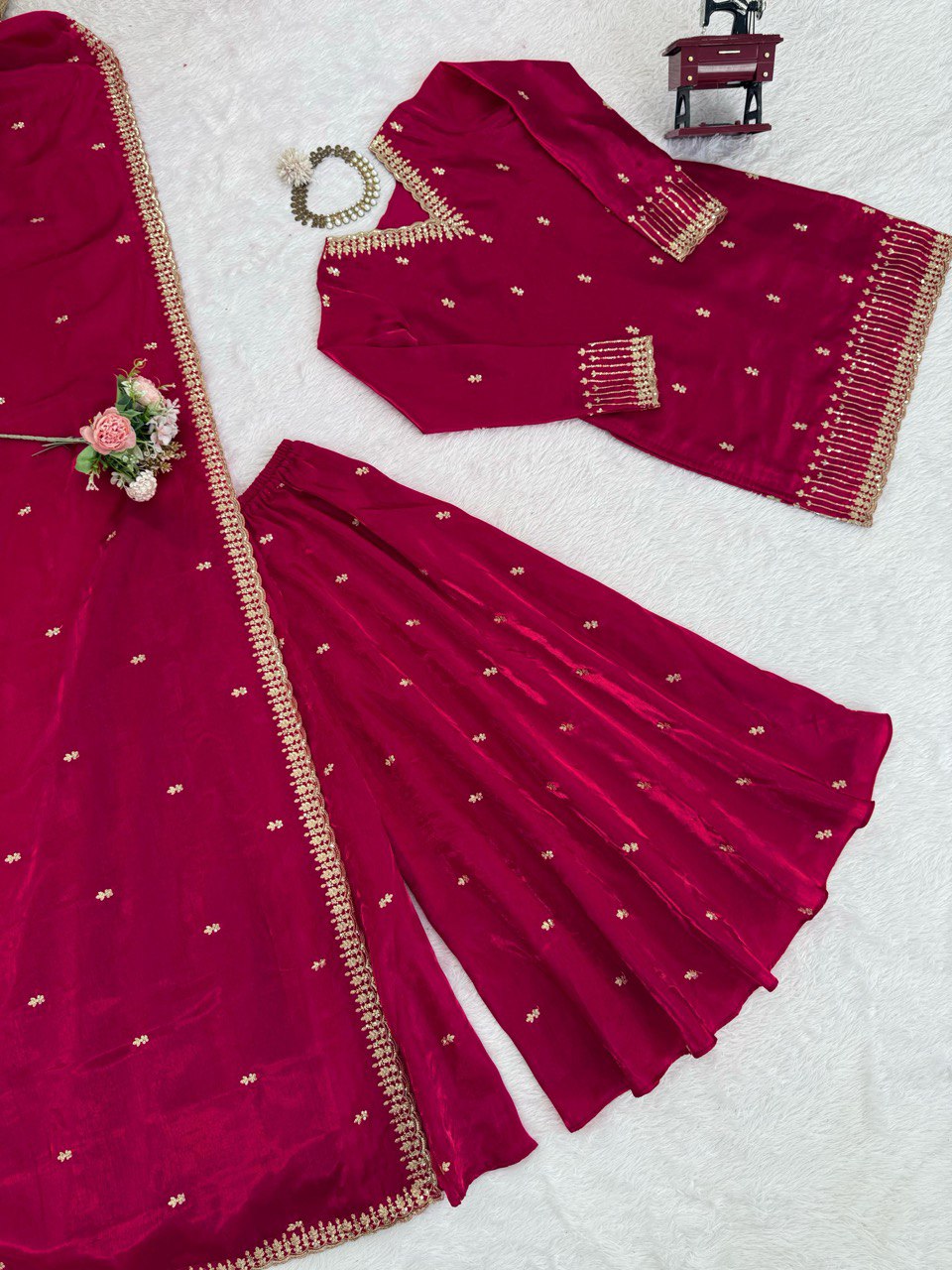 Designer Palzoo Set – Elegant Ethnic Wear ✨ 🎀 Crafted in Classy Tones with Premium Fabric & Detailing