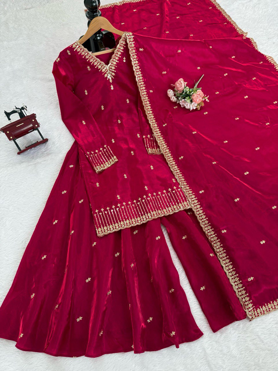 Designer Palzoo Set – Elegant Ethnic Wear ✨ 🎀 Crafted in Classy Tones with Premium Fabric & Detailing