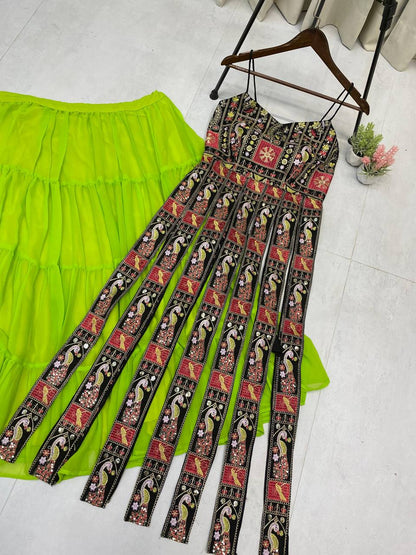NAVARATRI SEASON OUR EXCLUSIVE AND TRENDING FULL STITCHED LEHENGA CHOLI