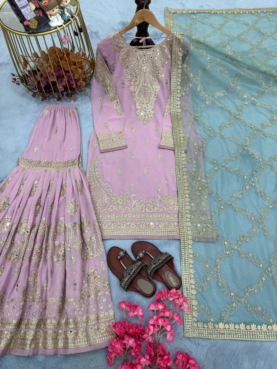 DESIGNER READYMADE TOP PLAZZO & DUPATTA COLLECTIONS single available wholesale