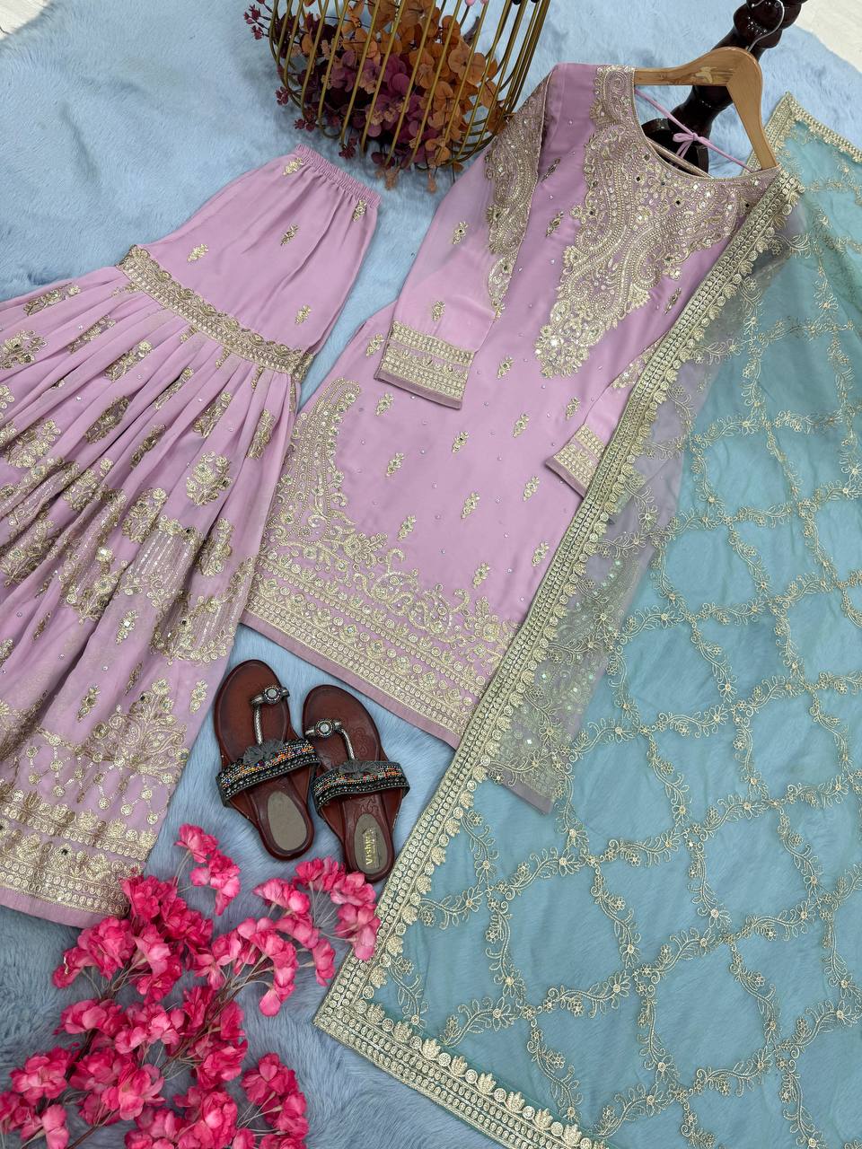 DESIGNER READYMADE TOP PLAZZO & DUPATTA COLLECTIONS single available wholesale