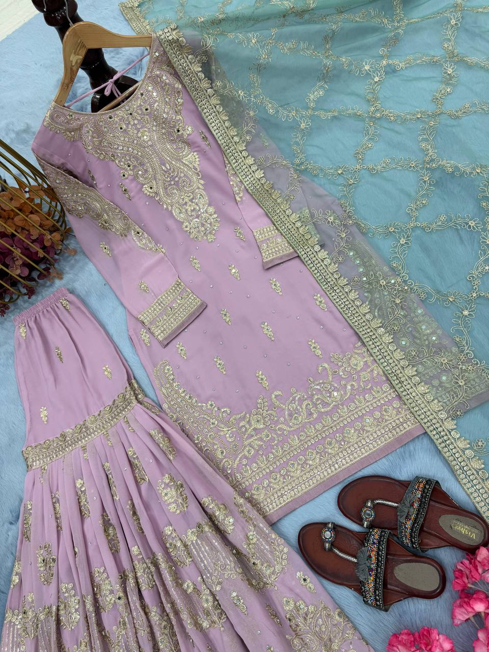DESIGNER READYMADE TOP PLAZZO & DUPATTA COLLECTIONS single available wholesale