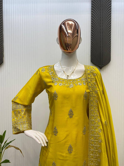 EXCLUSIVE PLAZZO PAIR WITH  SEQUENCE EMBROIDERY WORK  single available wholesale