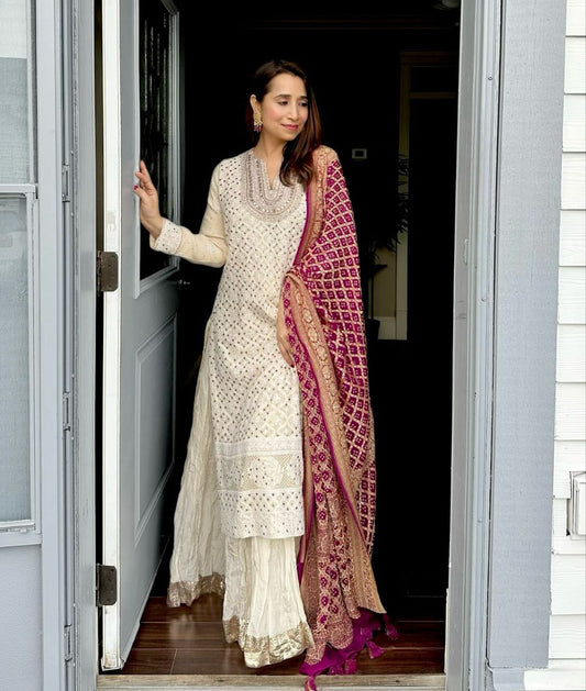 Designer Party Top Pallazo & Dupatta single available wholesale