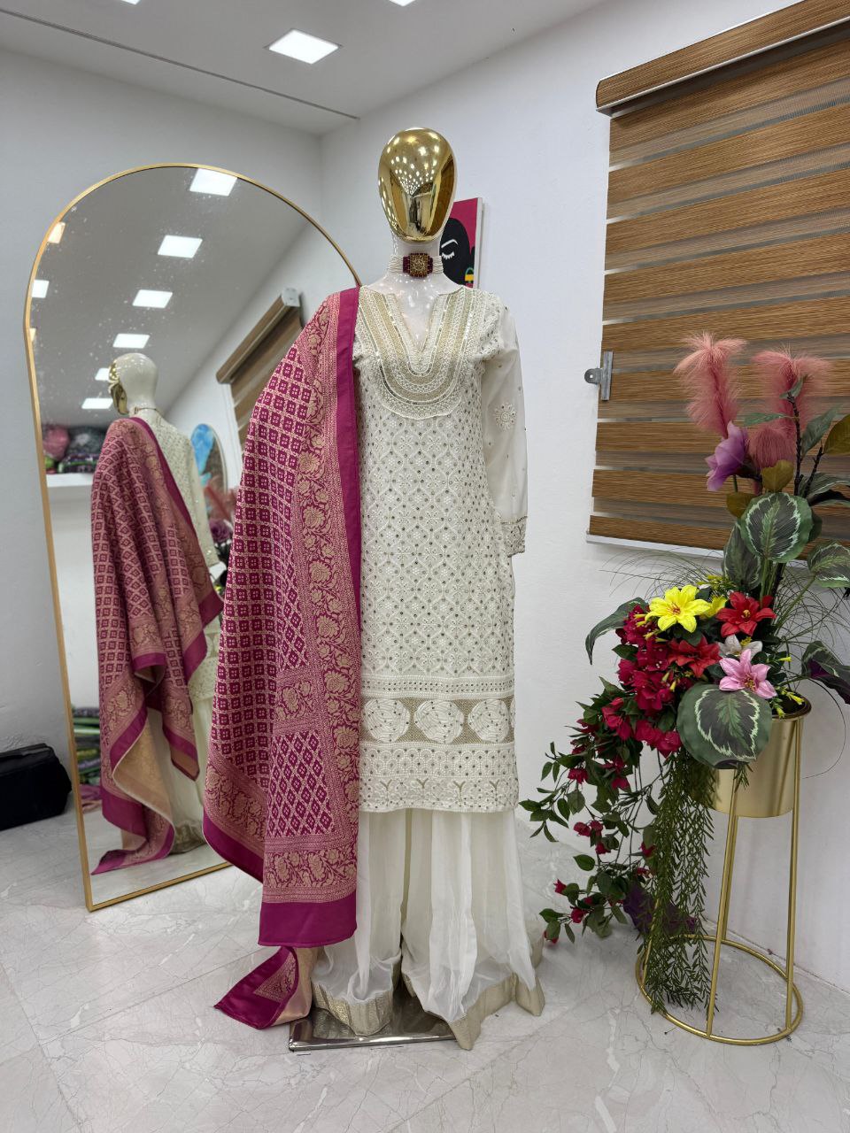 Designer Party Top Pallazo & Dupatta single available wholesale