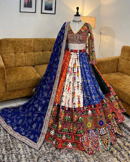 navrati  DESIGNER PRINTED LAHENGA CHOLI