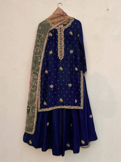 DESIGNER WEAR EXCLUSIVE SUIT IN EMBROIDERED WORKED TOP AND PLAZZO  WITH DUPATTA PAIR*