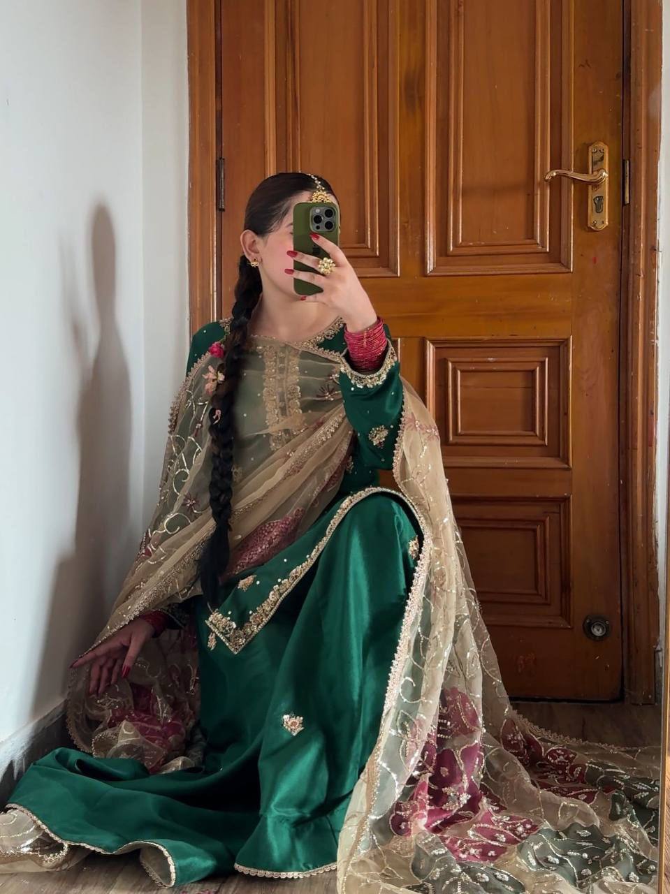 DESIGNER WEAR EXCLUSIVE SUIT IN EMBROIDERED WORKED TOP AND PLAZZO  WITH DUPATTA PAIR*