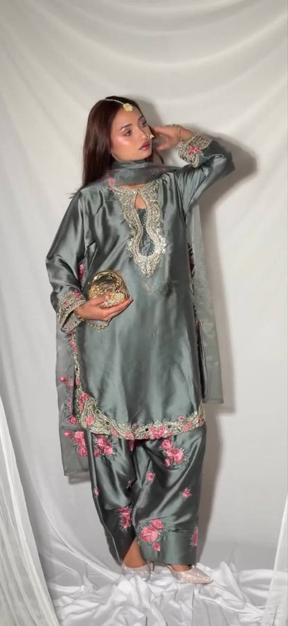 Đěsigner Party Wear Look top with farshi salwar