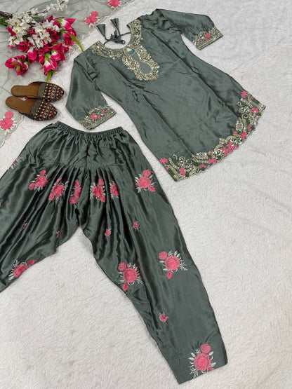 Đěsigner Party Wear Look top with farshi salwar