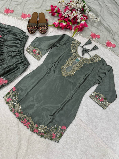 Đěsigner Party Wear Look top with farshi salwar