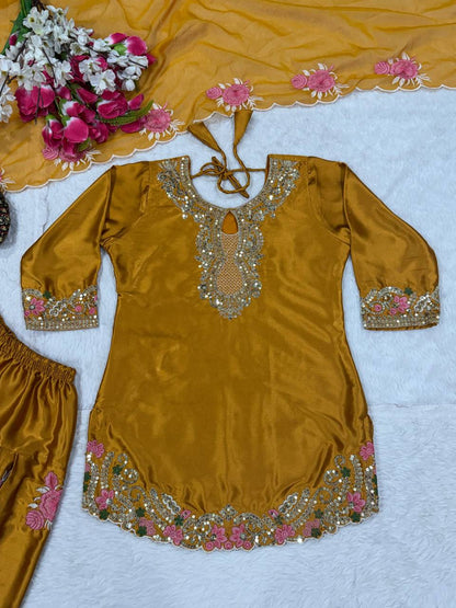 Đěsigner Party Wear Look top with farshi salwar
