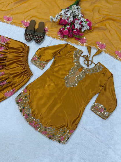 Đěsigner Party Wear Look top with farshi salwar