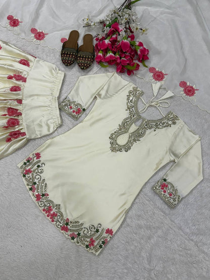 Đěsigner Party Wear Look top with farshi salwar