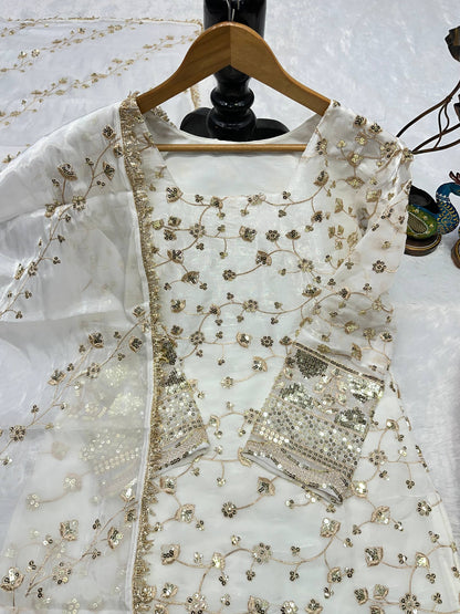 NEW ĐĚSIGNER PARTY WEAR TOP AND PLAZZO. WITH FANCY DUPPATA WITH  EMBROIDERY WORK