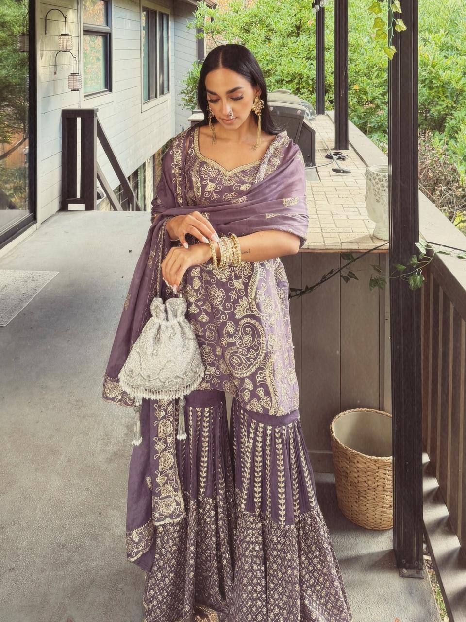 New Designer Party Top Sharara & Dupatta Set