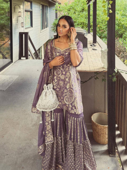 New Designer Party Top Sharara & Dupatta Set