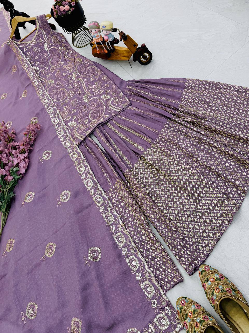 New Designer Party Top Sharara & Dupatta Set