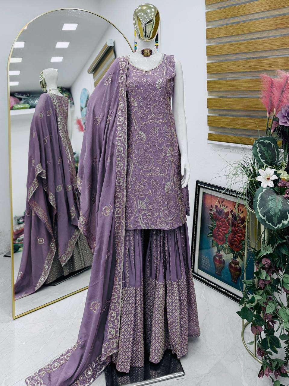 New Designer Party Top Sharara & Dupatta Set