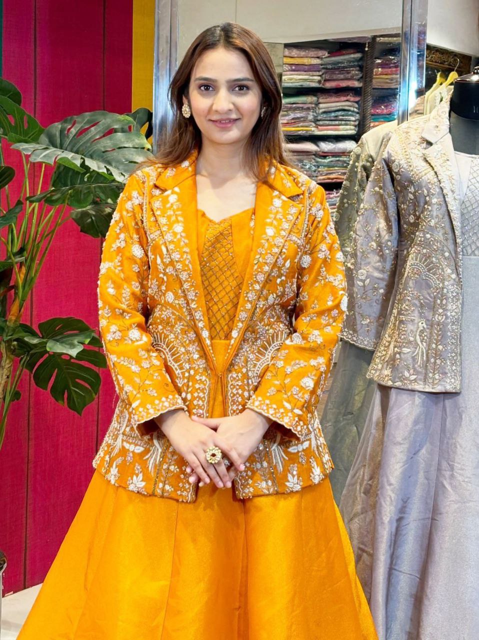 Party Wear designer gown With koti single available wholesale