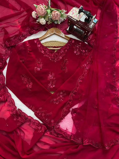 Designer Saree With Dupatta – Elegance Redefined ✨ Fall in love with this stunning saree in an eye-catching shade, crafted with finesse and rich detailing. A perfect blend of grace and glam!