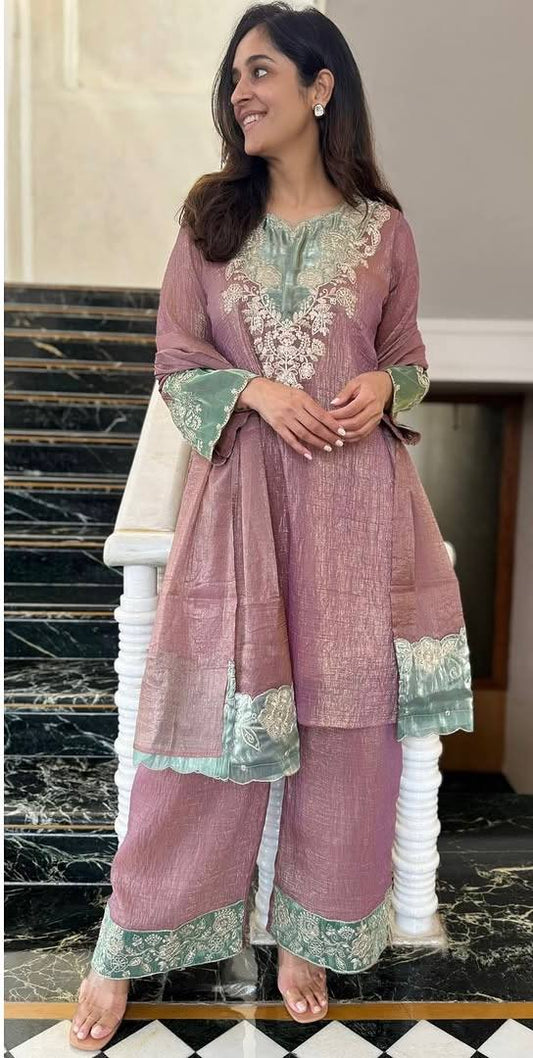 NEW ĐĚSIGNER PARTY WEAR TOP AND PANT WITH FANCY DUPPATA AND EMBROIDERY WORK