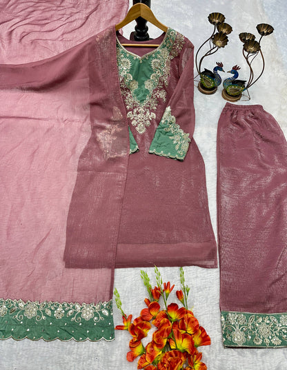 NEW ĐĚSIGNER PARTY WEAR TOP AND PANT WITH FANCY DUPPATA AND EMBROIDERY WORK