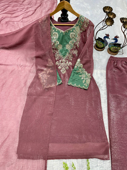 NEW ĐĚSIGNER PARTY WEAR TOP AND PANT WITH FANCY DUPPATA AND EMBROIDERY WORK