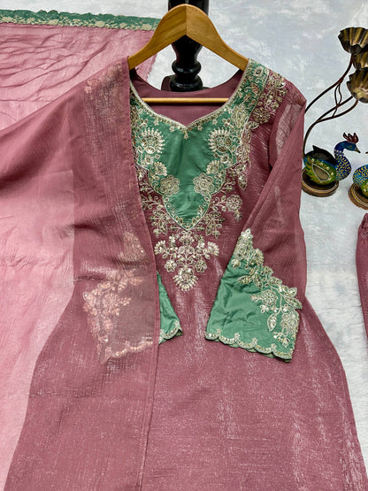 NEW ĐĚSIGNER PARTY WEAR TOP AND PANT WITH FANCY DUPPATA AND EMBROIDERY WORK