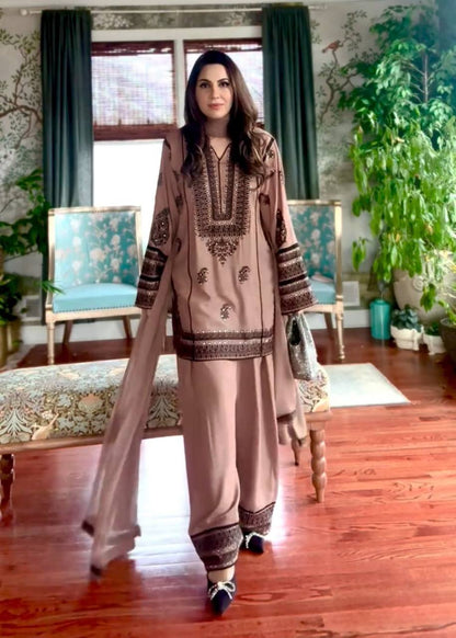 HEAVY  NATURAL SILK SALWAR SUIT WITH DUPATTA SET