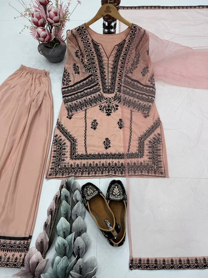 HEAVY  NATURAL SILK SALWAR SUIT WITH DUPATTA SET