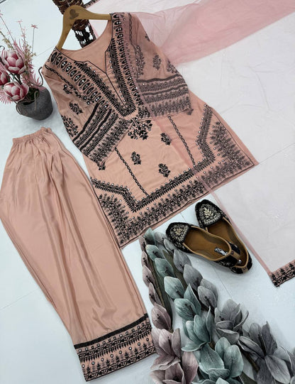 HEAVY  NATURAL SILK SALWAR SUIT WITH DUPATTA SET