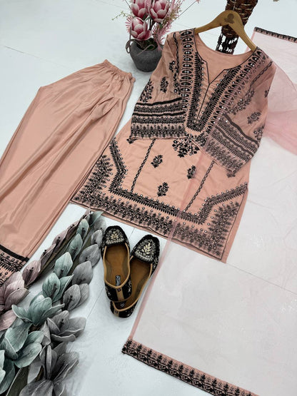 HEAVY  NATURAL SILK SALWAR SUIT WITH DUPATTA SET
