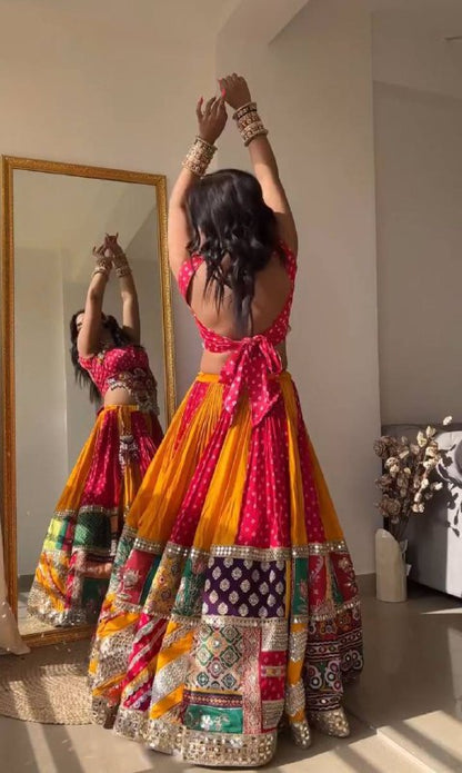 NAVRATRI SPECIAL* DESIGNER PRINTED LAHENGA CHOLI