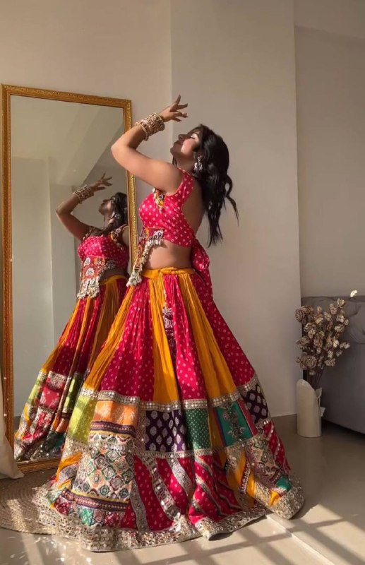 NAVRATRI SPECIAL* DESIGNER PRINTED LAHENGA CHOLI