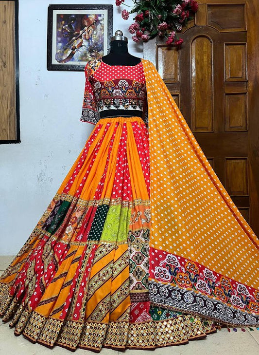 NAVRATRI SPECIAL* DESIGNER PRINTED LAHENGA CHOLI