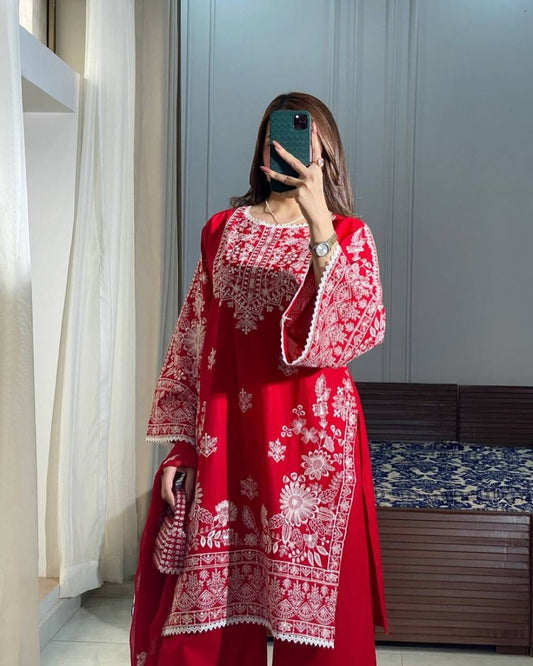 KARWA CHAUTH SPECIAL HEAVY EMBROIDERED TOP WITH PLAZZO PAIR single available wholesale