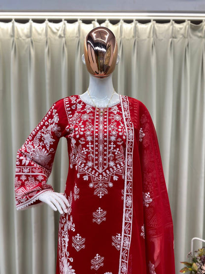 KARWA CHAUTH SPECIAL HEAVY EMBROIDERED TOP WITH PLAZZO PAIR single available wholesale