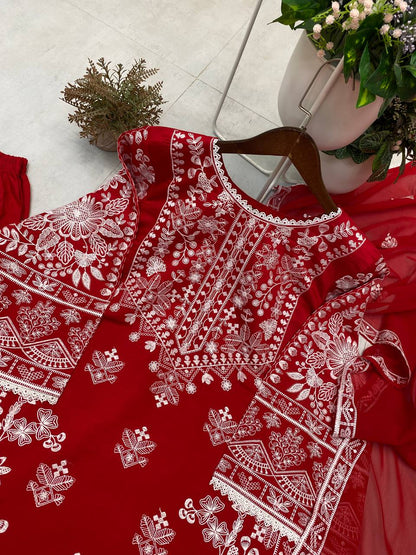 KARWA CHAUTH SPECIAL HEAVY EMBROIDERED TOP WITH PLAZZO PAIR single available wholesale