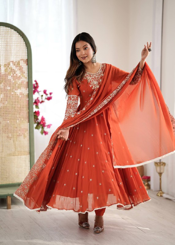 Elegant Embroidered Rembo Sequence Designer Anarkali Three Piece Set single available wholesale