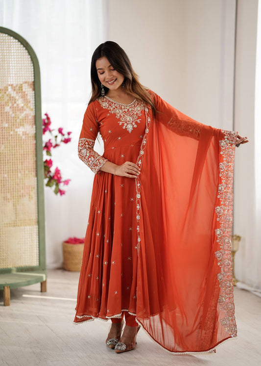 Elegant Embroidered Rembo Sequence Designer Anarkali Three Piece Set single available wholesale