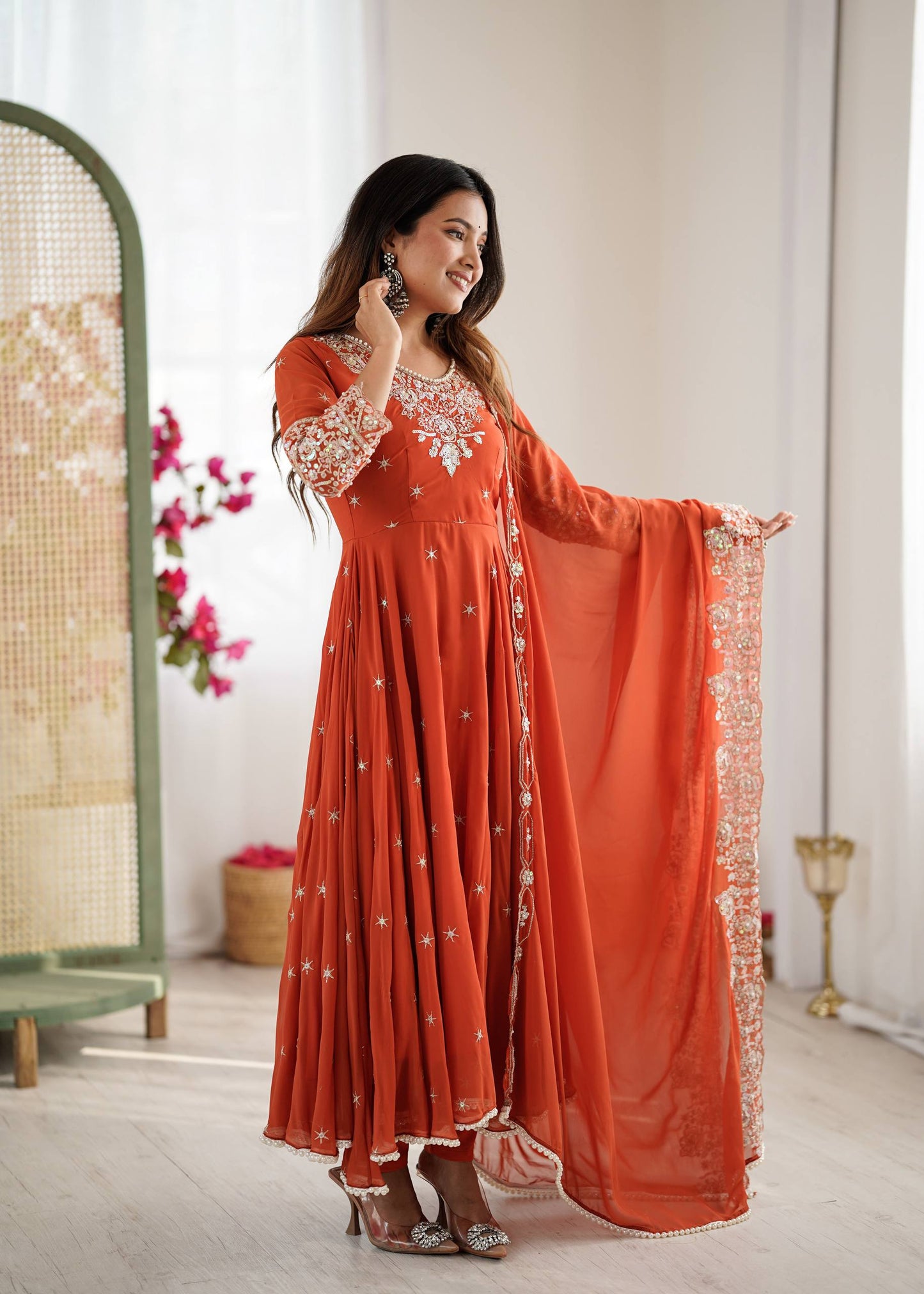 Elegant Embroidered Rembo Sequence Designer Anarkali Three Piece Set single available wholesale