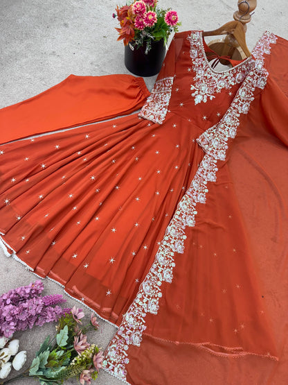 Elegant Embroidered Rembo Sequence Designer Anarkali Three Piece Set single available wholesale