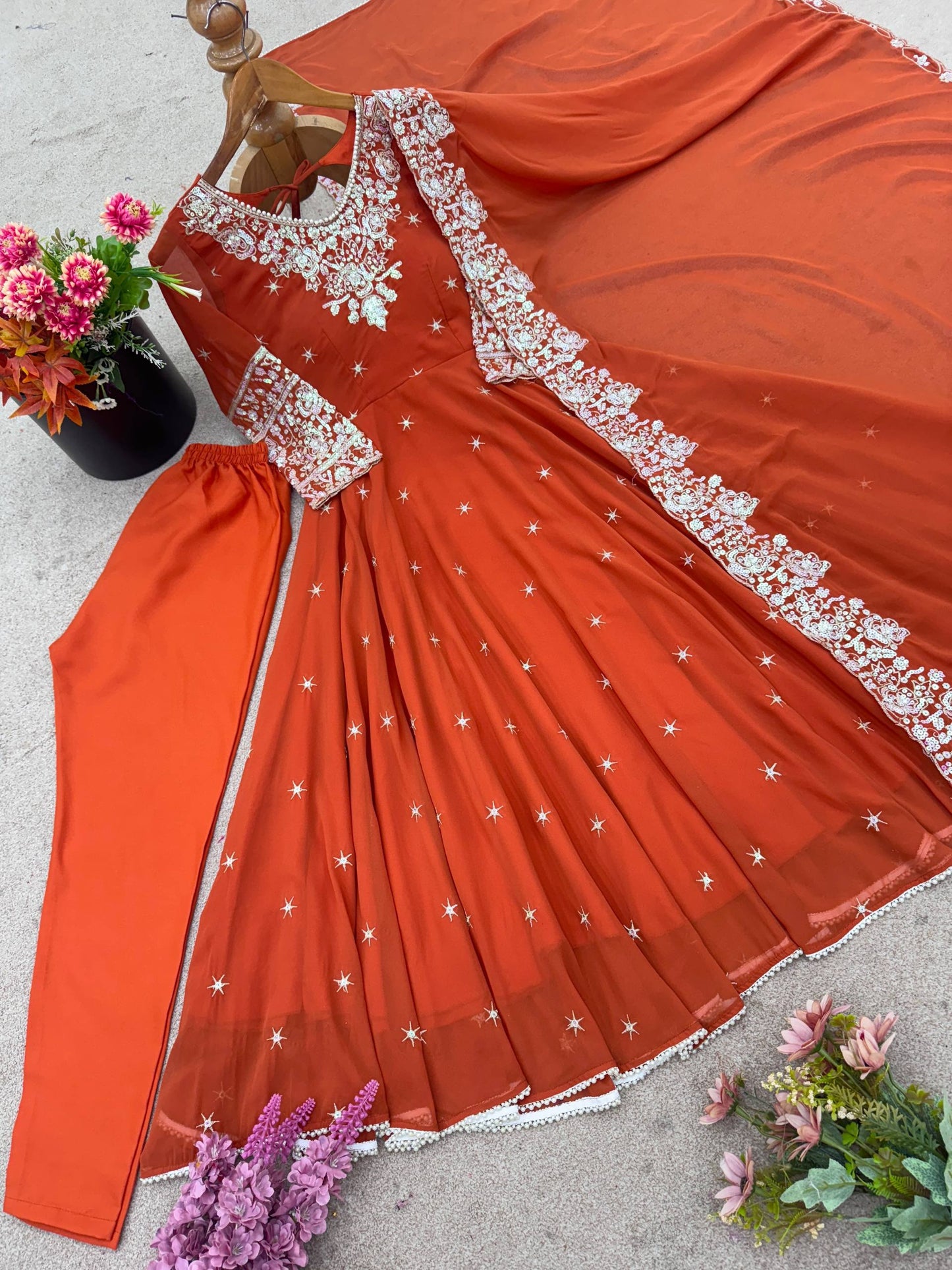 Elegant Embroidered Rembo Sequence Designer Anarkali Three Piece Set single available wholesale