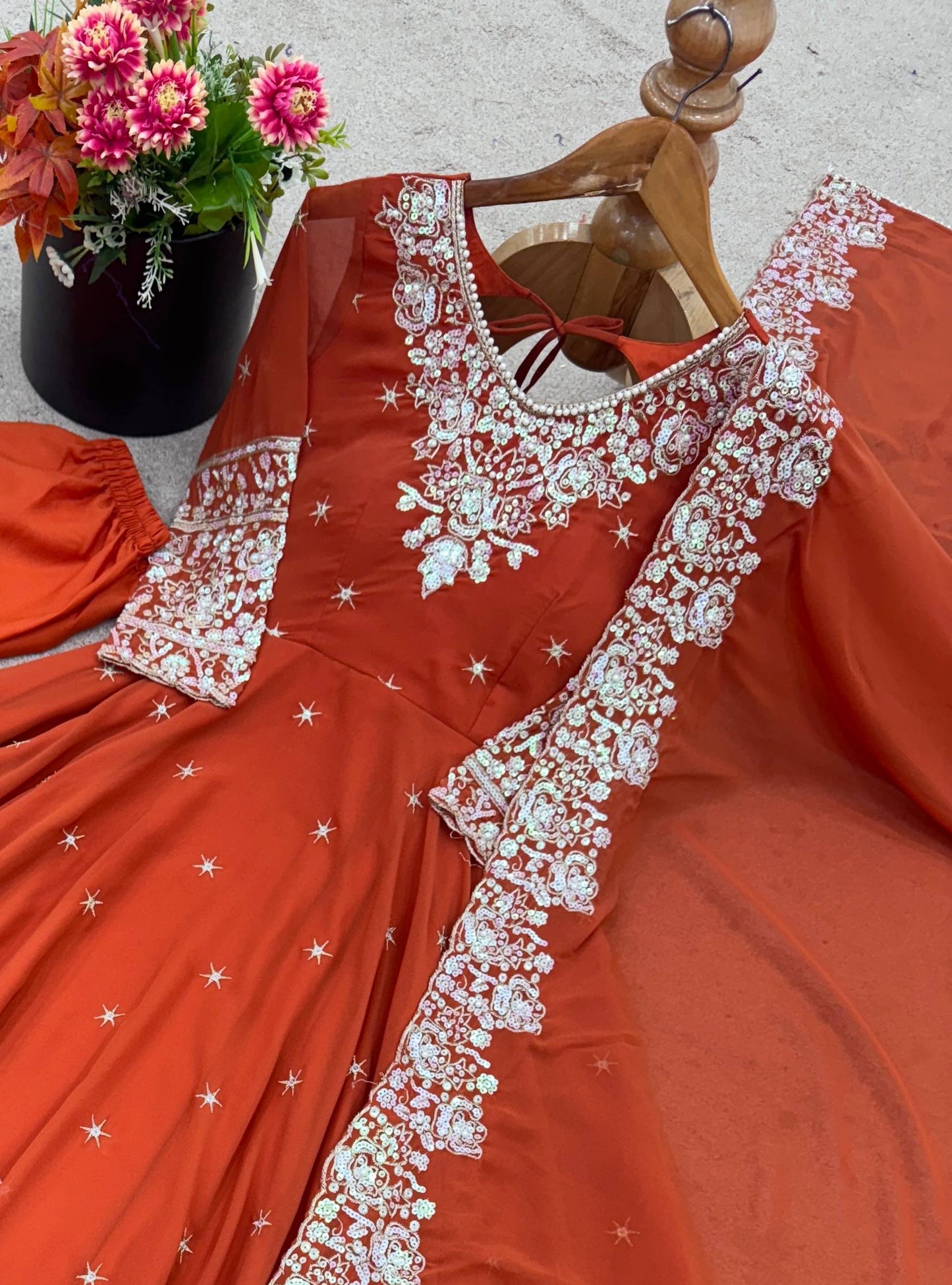 Elegant Embroidered Rembo Sequence Designer Anarkali Three Piece Set single available wholesale